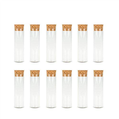 NaDeco Hochzeitsmandeln Deko Glasröhrchen-Reagenzgläser mit Korken, 10x3cm, 12 Stück Packung